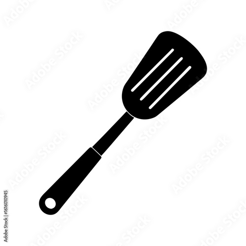 Flat head spatula silhouette in classic kitchen style for cooking utensil vector design