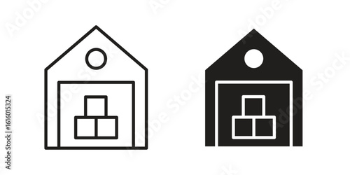 Warehouse icon for social media, app, and web design. Vector illustration.