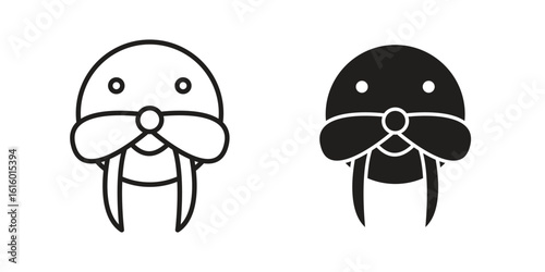 Walrus icon for social media, app, and web design. Vector illustration.
