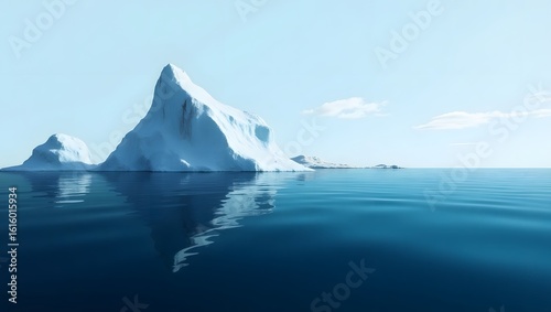 Wallpaper Mural Majestic Iceberg Floating in a Calm Deep Blue Ocean Under a Clear Sky Torontodigital.ca