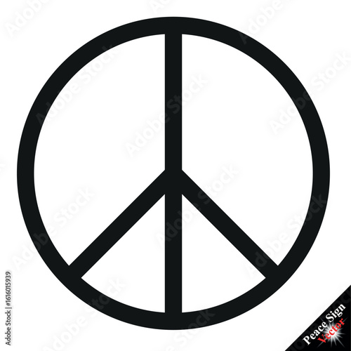 Peace sign vector. Peace Sign For Websites And Apps. Vector Icon. Isolated On white Background. Fat peace sign love vector, Vector illustration of the outline of a peace sign.