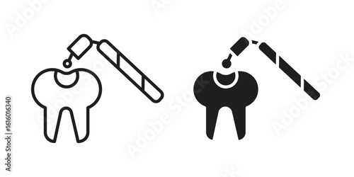Tooth filling icon for social media, app, and web design. Vector illustration.