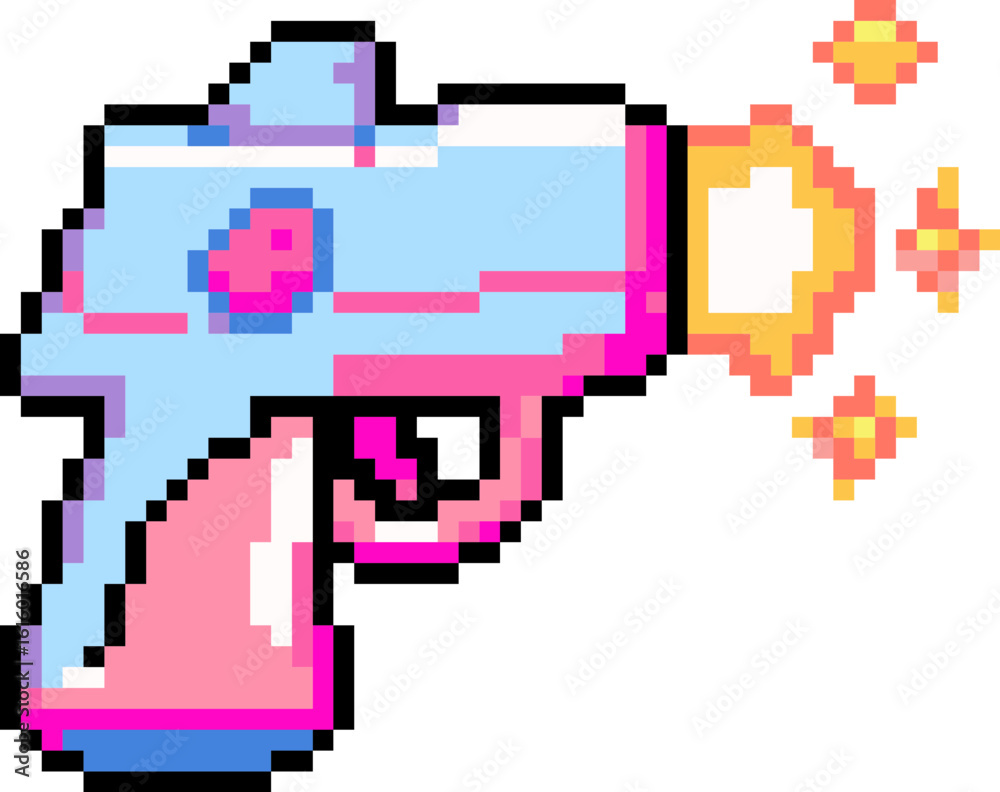 Obraz premium pixel art toy gun