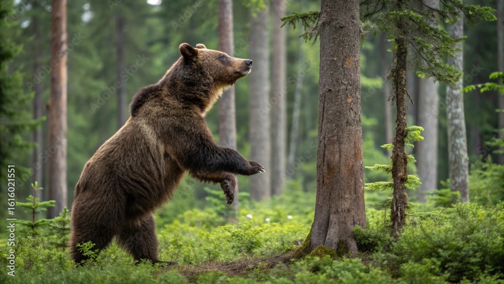 Obraz premium Majestic Brown Bear in Natural Habitat