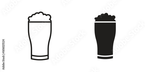 Pint of beer icon for social media, app, and web design. Vector illustration.