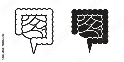 Large intestine icon for social media, app, and web design. Vector illustration.