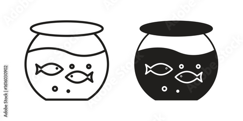 Fish bowl icon for social media, app, and web design. Vector illustration.