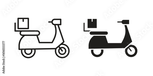 Delivery scooter icon for social media, app, and web design. Vector illustration.