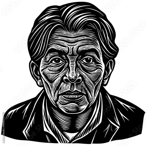 Timeless Portrait: A dignified portrait of an elderly individual, captured in exquisite detail with an illustrative style, displaying wisdom, experience, and a rich life.