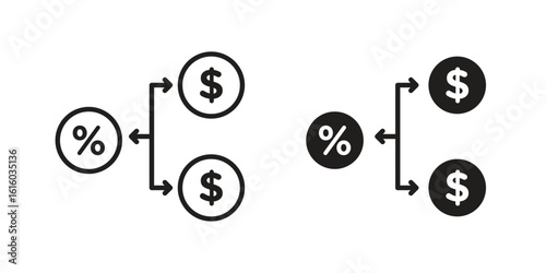 Commission icon for social media, app, and web design. Vector illustration.