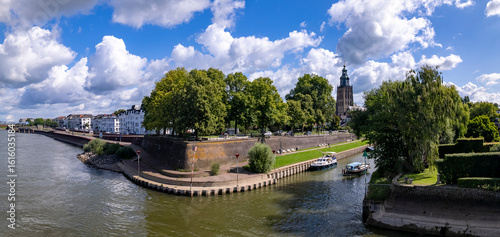Foto Wide panorama Bult van Ketjen defence city wall part of Zutphen countenance seen