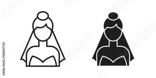 Bride icon for social media, app, and web design. Vector illustration.