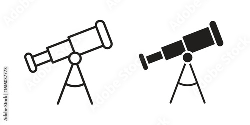 Boat Telescope icon for social media, app, and web design. Vector illustration.