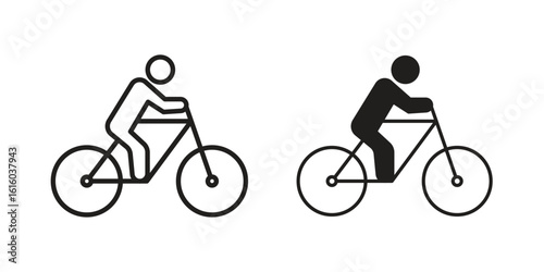 Bicycle rider icon for social media, app, and web design. Vector illustration.