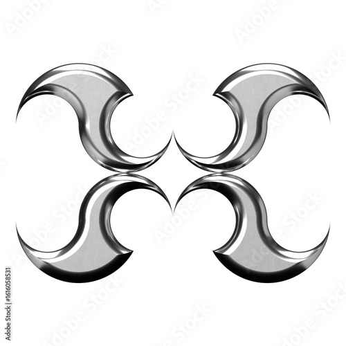 Chrome metalic y2k element