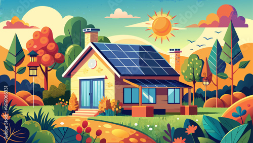 Eco Living
A cozy home with solar panels and a garden thrives in harmony with nature. Semi-realistic textures reflect warmth and the joy of eco living every day.