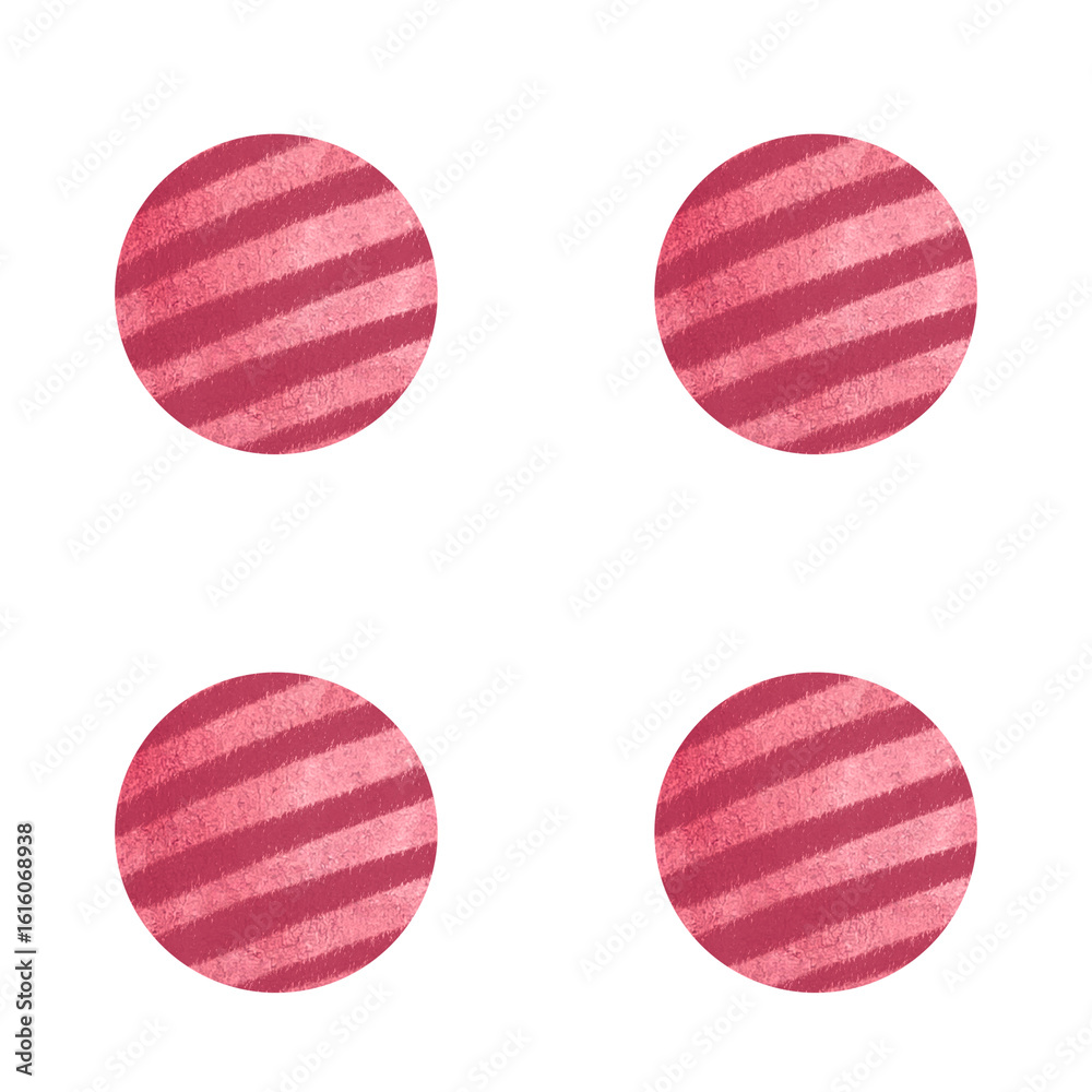 Red textured balls with diagonal stripes. Seamless watercolor pattern isolated on white. Playful minimal design suitable for childrens products, textiles, wrapping paper, and pet-themed backgrounds Red textured balls with diagonal stripes. Seamless watercolor pattern isolated on white. Playful minimal design suitable for childrens products, textiles, wrapping paper, and pet-themed backgrounds