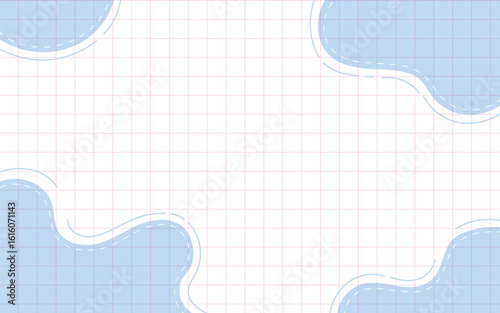 Pop Frame with Multiple blolb shapes, Grid Background