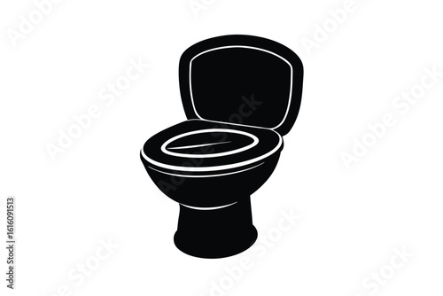 Vector art of a black silhouette of a toilet isolated illustration