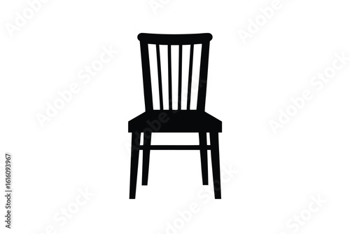 Vector art of a silhouette of a wooden chair, isolated a illustration