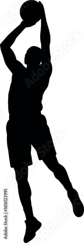 Basketball Player Shooting Jump Shot Silhouette