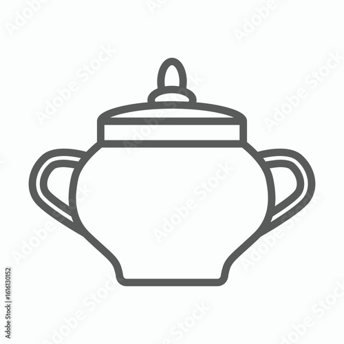 pot icon, crock vector illustration