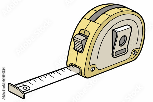 Yellow Tape Measure Tool Illustration.