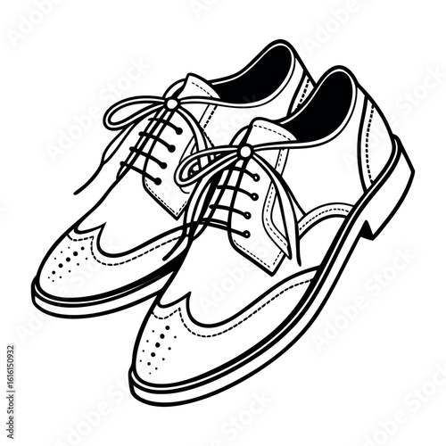 Vector art of pair of brogues isolated on white background