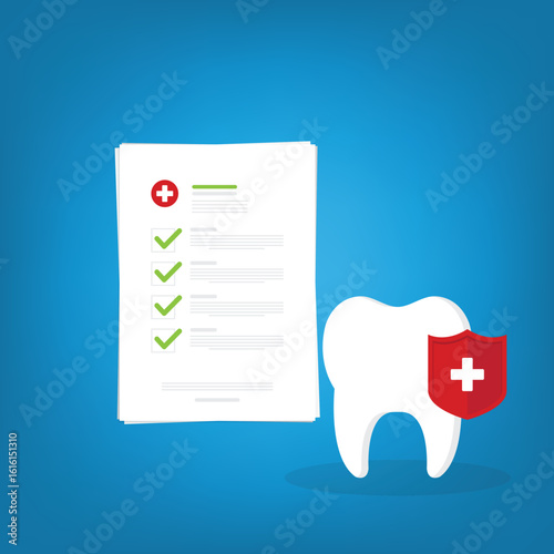 Dental insurance, insurance covering healthcare and medical cost, tooth protection or dental care concept	