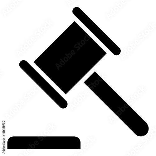 The hammer icon is the main symbol of the authority of a judge or court leader to mark a decision, direction, or closing of a matter.