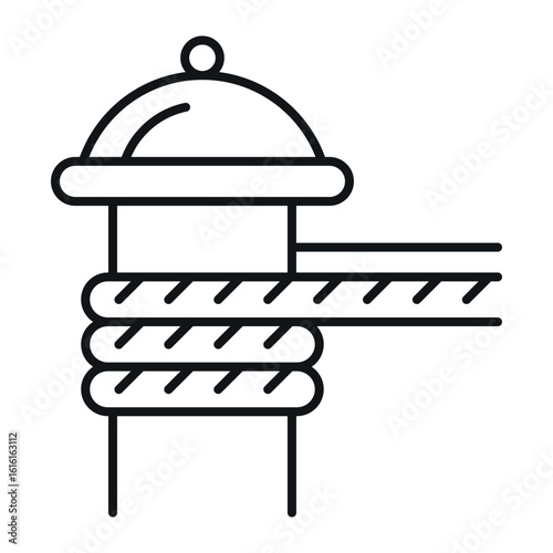 фотографія Marine port vector icon depicting a mooring post with rope wrapping for docking
