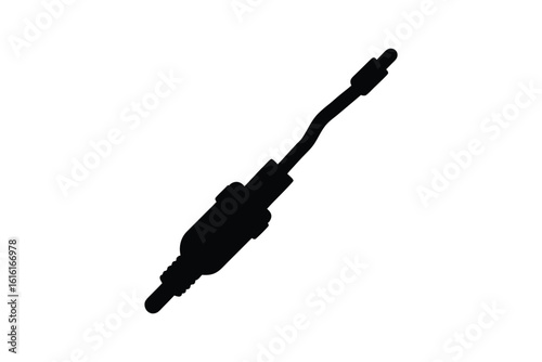 Detailed Silhouette of a Soldering Iron with a Bent Tip on a White Background Perfect for Technical Illustrations silhouette This image features