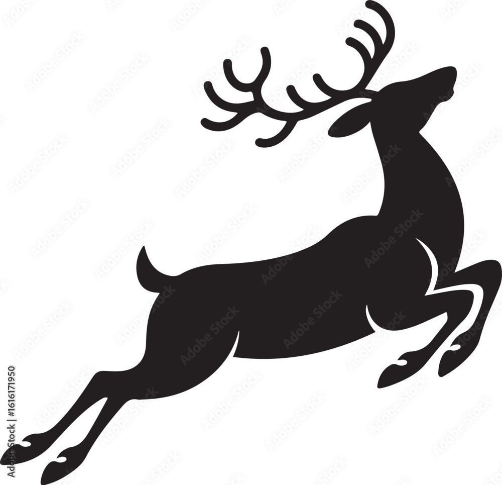 Fototapeta premium Deer Vector Art, Christmas silhouette Vector