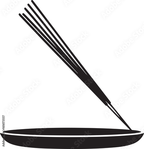 Incense sticks in a holder silhouette