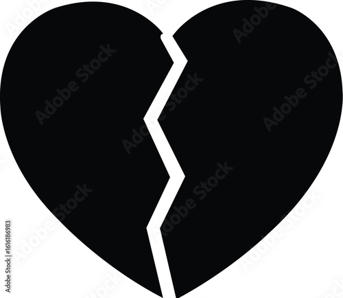 broken heart broken heart vector flat icon broken heart icon picture stock vector