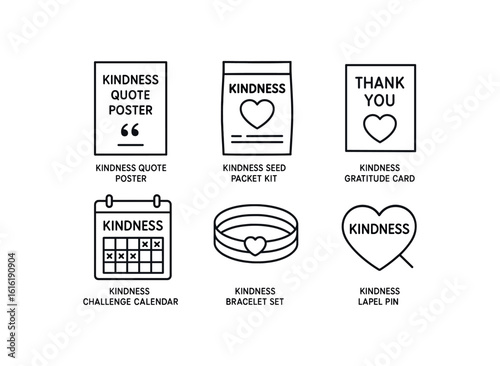 straight perfect stroke icon mono icons style isolated kindness quote poster kindness seed packet kit kindness gratitude card kindness challen calendar kindness bracelet kindness lapel pin