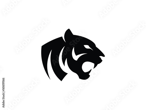 Φωτογραφία Vector illustration of a striking tiger head silhouette, embodying strength and