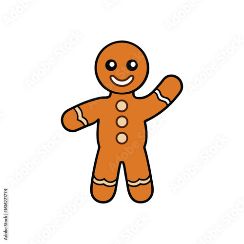 christmas gingerbread man  vector illustration on white background 
