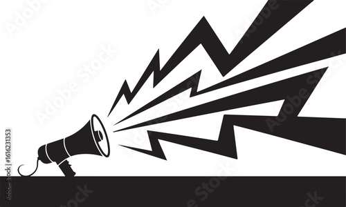 Megaphone with Sound Waves
