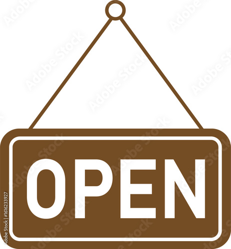 Open Gray color banner, Open text for banner and hanging notice. closed identify.