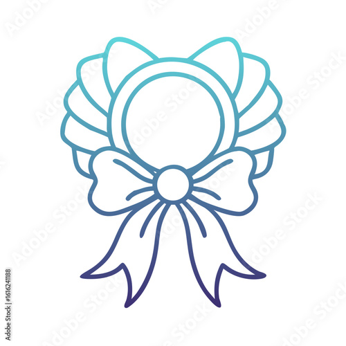 decorative ribbon bow icon design. christmas related icon.