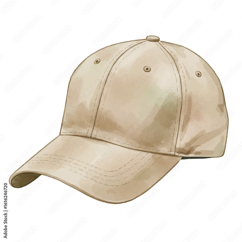 Fototapeta premium Beige baseball cap in soft style with neutral tones
