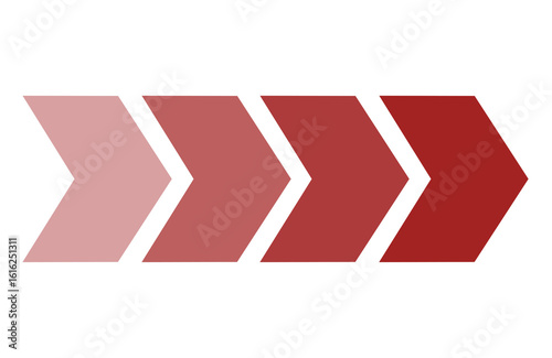 red fading arrow, moving forward