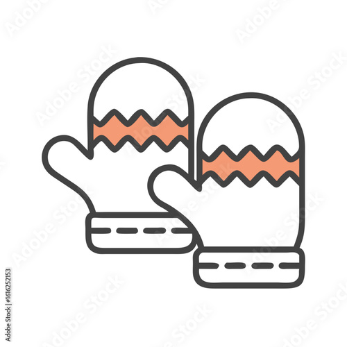 warm winter mittens icon design. christmas related icon.