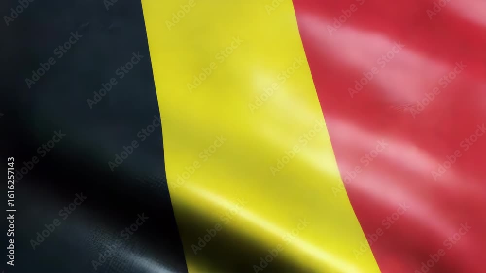 Waving vibrant flag of Belgium in dynamic motion perfect for patriotic events and national celebrations, a strong symbol of unity Waving vibrant flag of Belgium in dynamic motion perfect for patriotic events and national celebrations, a strong symbol of unity