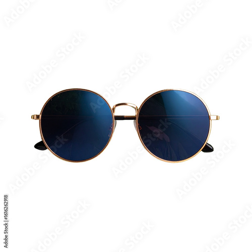  Bohemian Style Sunglasses on Wild Tropical Leaf Arrangement, Organic and Asymmetrical, PNG Transparent