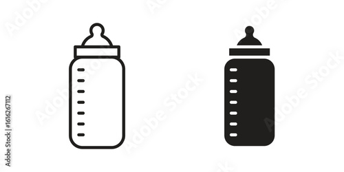 Milk bottle icon design for signs, logo, apps or website