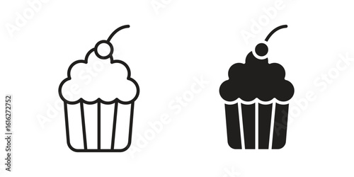 Cupcake icon design for signs, logo, apps or website