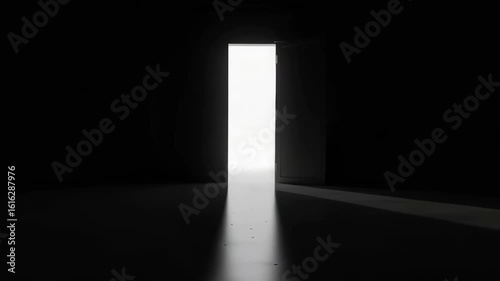 Light Through a Dark Hallway with an Open Door
