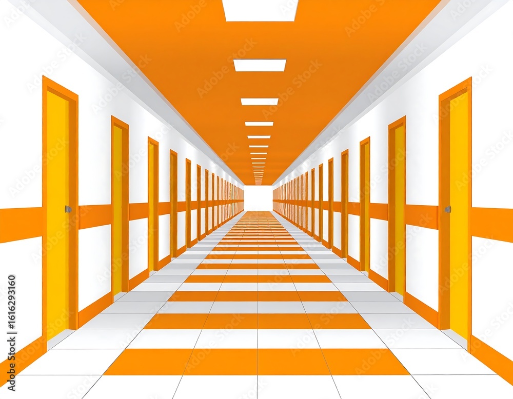 Fototapeta premium Colorful, perspective hallway